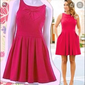 Lauren Conrad Hot Pink Dress with bow and pockets